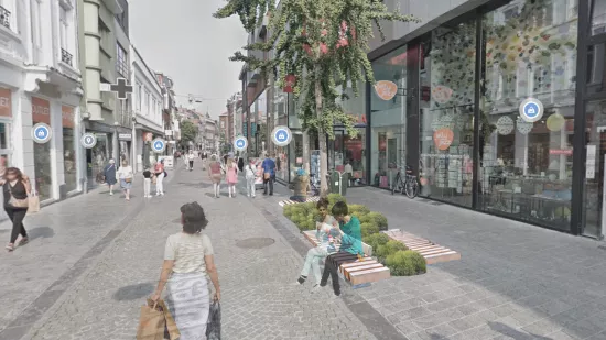 Ontwerptekening rustplekken Diestsestraat